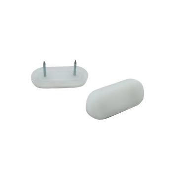 Plastový kluzák s dvěma hřeby, 42x19mm-bílý