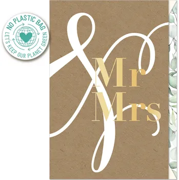 Artebene přání s obálkou Mr & Mrs, 11 x 17 cm