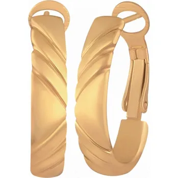 Náušnice Kruhové náušnice se zářezy Colibra - pozlacené