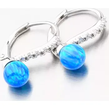 Náušnice Dámské náušnice stříbro 925 zirkon modrý opál a PKL-2171