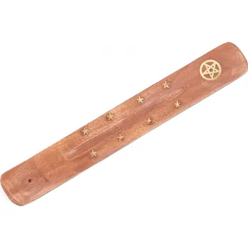 Čajovna Dřevěný stojan zdobený mosazí - hvězda