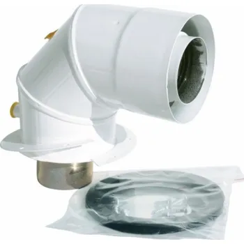 Kotel Spiroflex 80/125 kolenní adaptér pro midi kondenzační kotle Junkers bílé