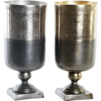 Váza Váza DKD Home Decor Aluminium Moderní (2 kusů) (15 x 15 x 33 cm)