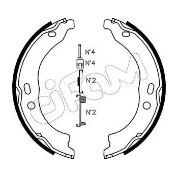 Lanko parkovací brzdy Sada brzdových čelistí, parkovací brzda CIFAM 153-095K