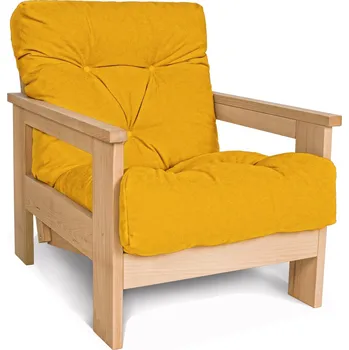 Křeslo Křeslo MEXICO 02 se sklopným opěradlem z masivu/žluté