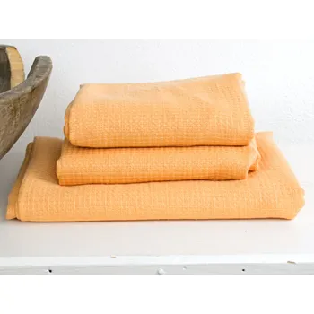 Ručník Snový svět Lněný ručník vaflový oranžový Rozměr: 70 x 140 cm