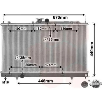 Motor automobilu Chladič, chlazení motoru VAN WEZEL 32002199