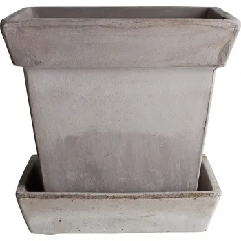 Květináč Bergs Potter, Malý květináč Gaia s podstavcem 21 cm šedý - Formadore