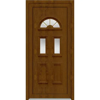 Vchodové dveře Solid Elements Vchodové dveře Maki, 90 P, rozměr vč. zárubně: 1000 × 2100 mm, plast, pravé, dub zlatý, prosklené W1DRBCZTK2.0014