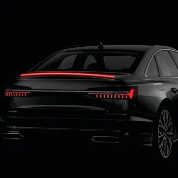 Tuning Lampa Spoiler s červeným LED páskem, karbonový, 120 cm, samolepící | CARBON LOOK SPOILER LED LIGHT