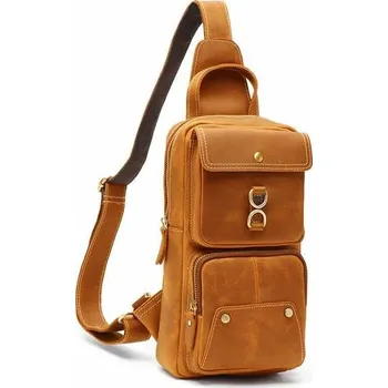 Humerpaul pánská kožená taška pře hruď Walter 5L Camel Humerpaul MH586
