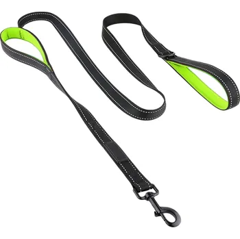 Vodítko pro psa Nylonové vodítko s madlem, reflexní prvky, černo-zelené, 1,5 m