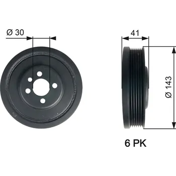 Řemenice, klikový hřídel GATES TVD1001