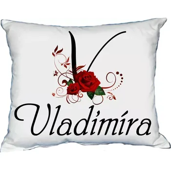 Dekorativní polštářek Polštář se jménem VLADIMÍRA Bílý (polštářek dámské jméno )