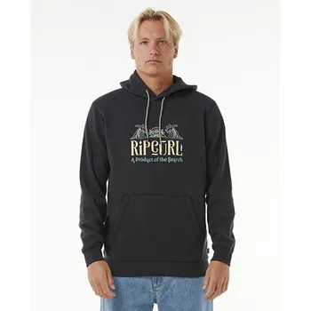 Pánská mikina Mikina Rip Curl DOWN THE LINE HOODED Washed Black velikost XXL