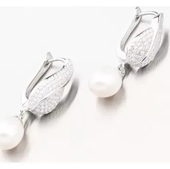 Náušnice Dámské náušnice stříbro 925 perly a se zirkony PKL-2191