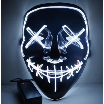 Karnevalová maska LED Světelná maska na Obličej - Purge Barva: Bílá