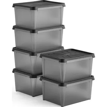 Plastový box DRY, s víkem, voděodolný, 33 l, 500x400x270 mm, bal. 6 ks