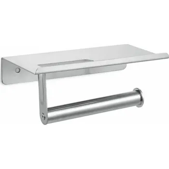 Koupelový kartáč Držák na toaletní papír DKD Home Decor 18 x 9,7 x 7,5 cm Stříbřitý Nerezová ocel