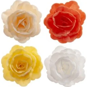 Jedlá dekorace na dort Dekorace na dort z jedlého papíru Jarní květiny 7 cm 15 ks