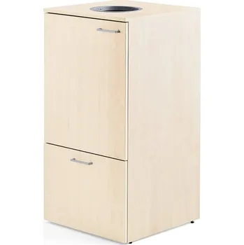 Odpadkový koš Skříňka na tříděný odpad FAHRENHEIT, 1 zásuvka, 1x 90l a 2x 25l plastová nádoba, bříza
