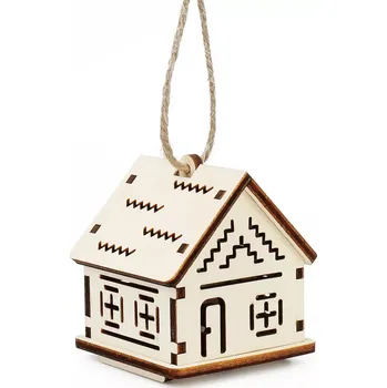 Vánoční dekorace Kúzlo dreva Malý domeček s cik-cak vzory