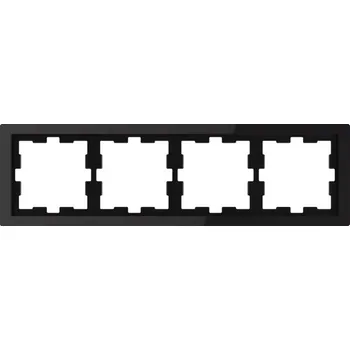 Čtyřrámeček Merten D-Life, sklo, Onyx Black Schneider MEG4040-6503