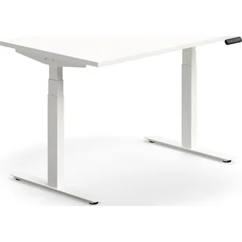 Psací stůl Výškově nastavitelný stůl QBUS, 1200x800 mm, bílá podnož, bílá