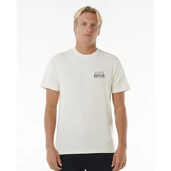 Pánská móda Tričko Rip Curl DOWN THE LINE TEE Bone velikost L