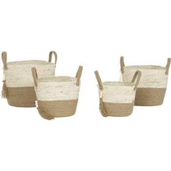 Organizér do auta Sada košíků Home ESPRIT Přírodní Juta Moderní 40 x 40 x 41 cm (4 kusy)