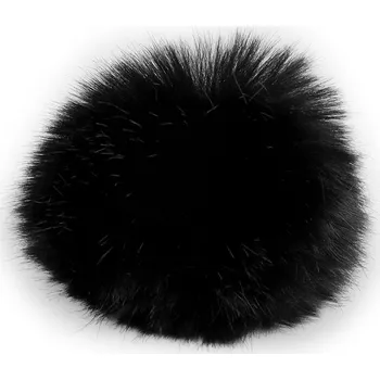 Kožešinová bambule s poutkem Ø12 a 14 cm, barva 7 (Ø12 cm) černá