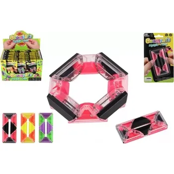 Hlavolam Teddies Hlavolam obdelník s kuličkami plast 4x8cm 3 barvy