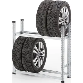 Dílenský regál Regál na pneumatiky TRANSFORM, 2 úrovně, 1050x1120x320 mm