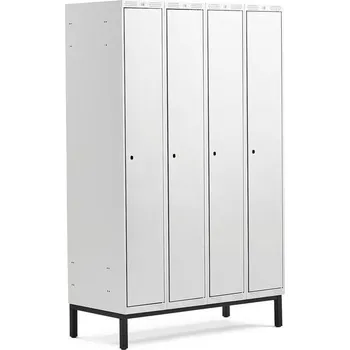 Šatní skříň Šatní skříňka CLASSIC, s nohami, 4 sekce, 1940x1200x550 mm, šedé dveře