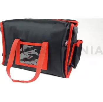 Termobox Taška na 6x lunchbox 20x25 cm z nylonu, zavírání na magnet, černý s červeným lemováním | FURMIS, LUNCHBOX 6