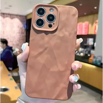 Pouzdro na mobilní telefon TT-TopTechnology Pouzdro pro Apple iPhone 15 Pro hnědé, brown, řada TPU WRINKLES