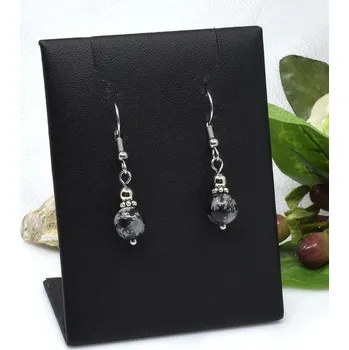 Náušnice Mijabijoux Náušnice z obsidiánu MB00394