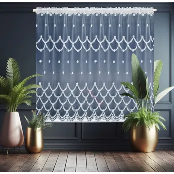 Záclona Dekorační krátká vzorovaná záclona s řasící páskou AMANDA vzor 7064 - 400x150 cm MyBestHome