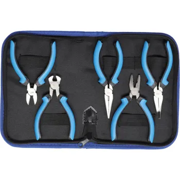 Ruční nářadí Kleště mini - štípací, kombinované, na pojistné kroužky, sada 5 dílů - BGS 463