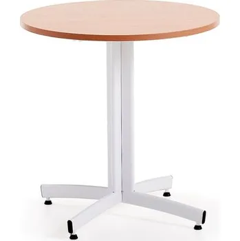 Jídelní stůl Kulatý stůl SANNA, Ø700x720 mm, bílá/buk