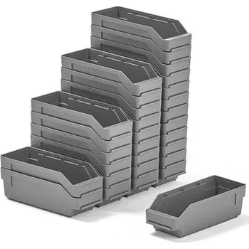 Skříňka na nářadí Skladová nádoba REACH, 300x120x95 mm, bal. 30 ks, šedá