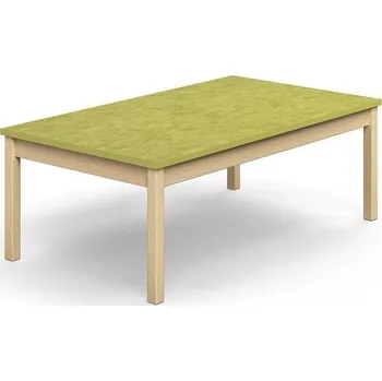 Psací stůl Stůl DECIBEL, 1400x800x530 mm, akustické linoleum, bříza/limetkově zelená