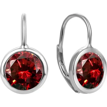 Náušnice NUBIS® Stříbrné náušnice s červenými zirkony - NB-3943-R