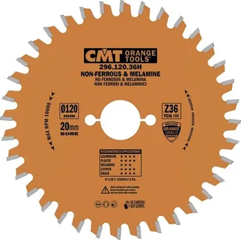 Pilový kotouč IGM CMT Orange Pilový kotouč na lamino, plast a neželezné kovy - D120x1,8 d20 Z36 HW C29612036H