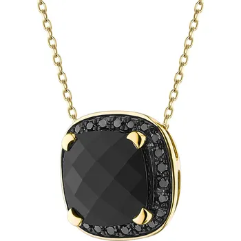 Přívěsek Zlatý přívěsek s černými brilianty a onyxem - ryzost 585 - 220.834