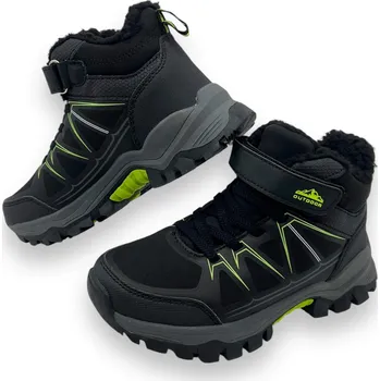 Chlapecká zimní obuv Vebone Chlapecké černé softchellové zimní boty na suchý zip 04 Barva: Černá, Velikost: 29