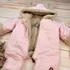 Kojenecká kombinéza Z&Z Zimní oboustranná kombinéza s kožíškem a kapucí + rukavičky + botičky růžová, 56