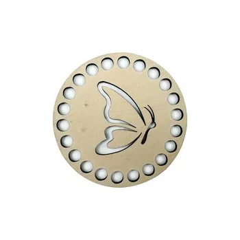 Podtácek, nebo víko na košík - kruh Ø 10 cm - motýl