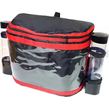 Termobox Cateringový batoh s 2 termoskami o objemu 2x 9 l, vyrobený z nylonu, uzavírání na zip, černý s červeným lemováním | FURMIS, PLECAK CAT 2x9L