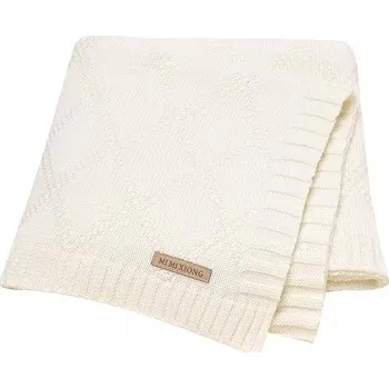 Dětská deka Bavlněná pletená deka pro miminka se vzorem (90 x 70 cm) Barva: Béžová